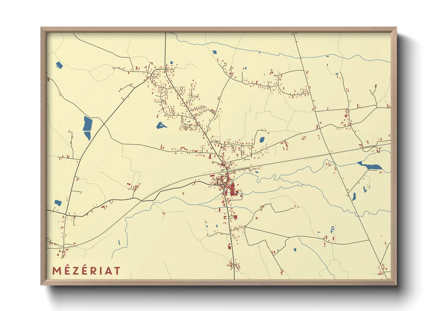 Une affiche de carte sur Mézériat