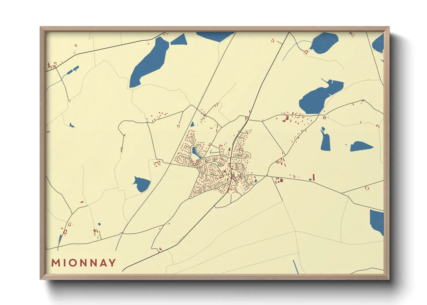 Une affiche de carte sur Mionnay