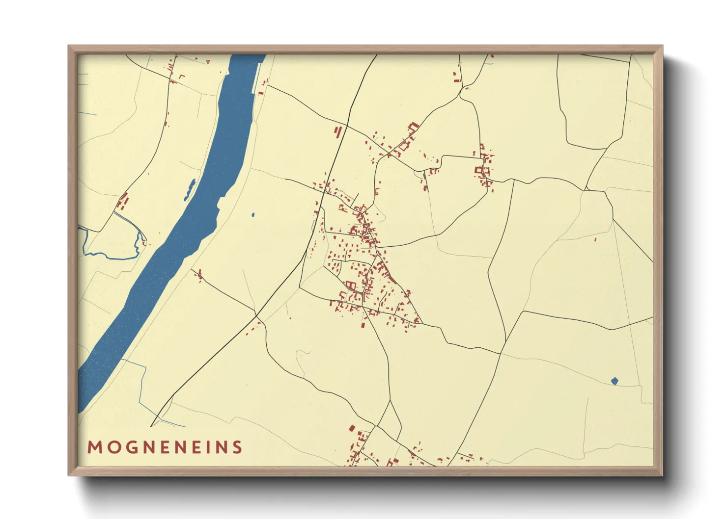 Une affiche de carte sur Mogneneins