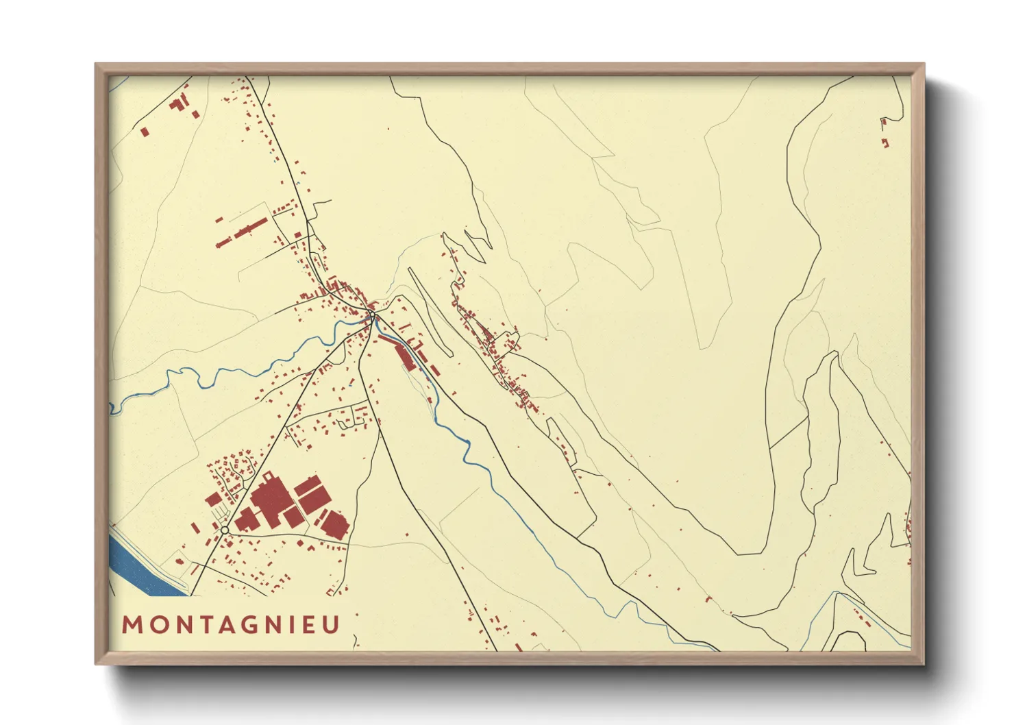 Une affiche de carte sur Montagnieu