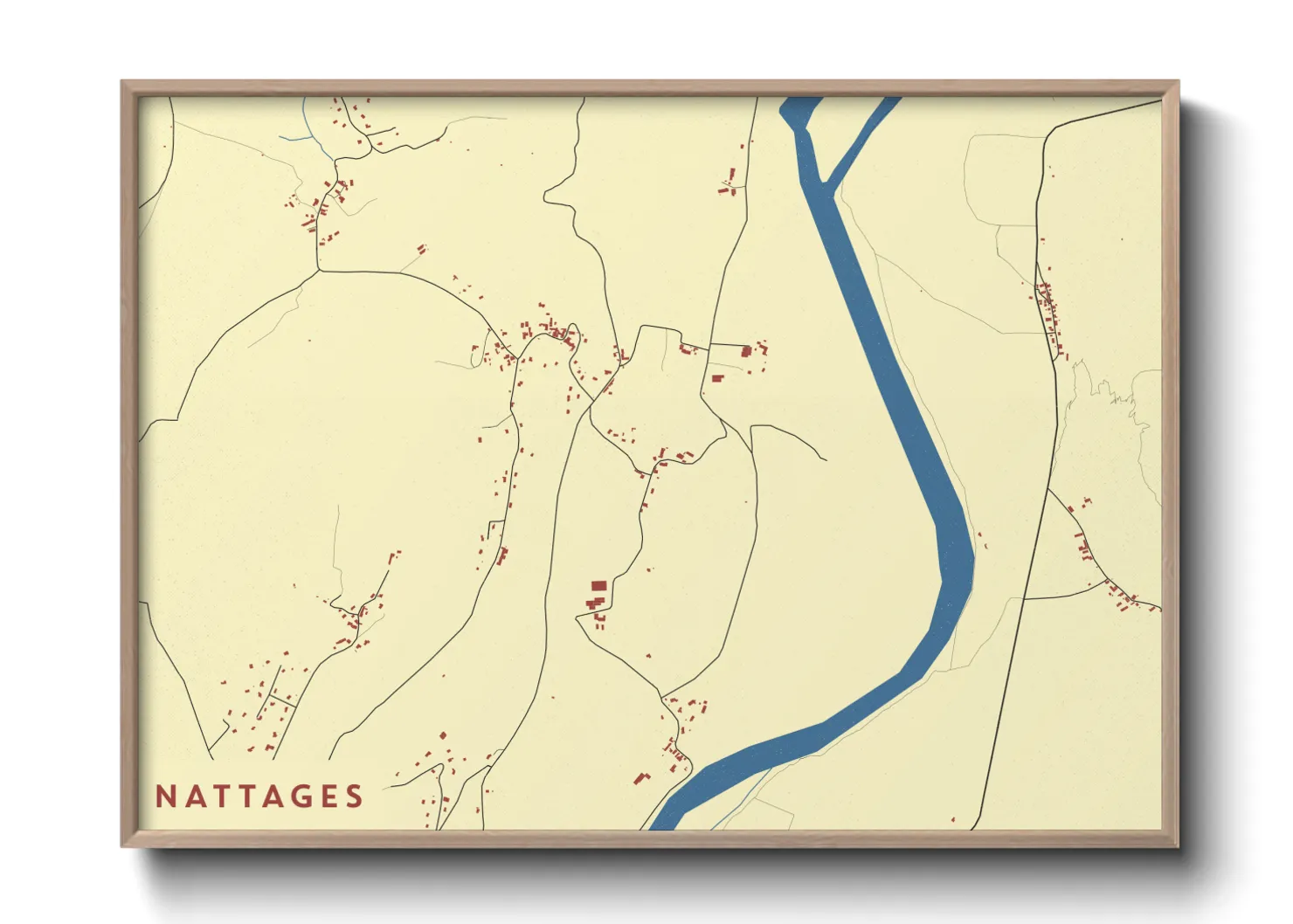 Une affiche de carte sur Nattages