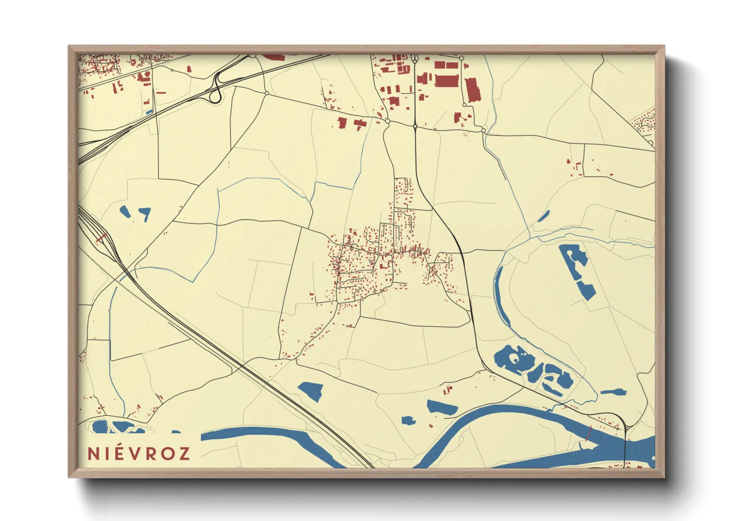 Une affiche de carte sur Niévroz