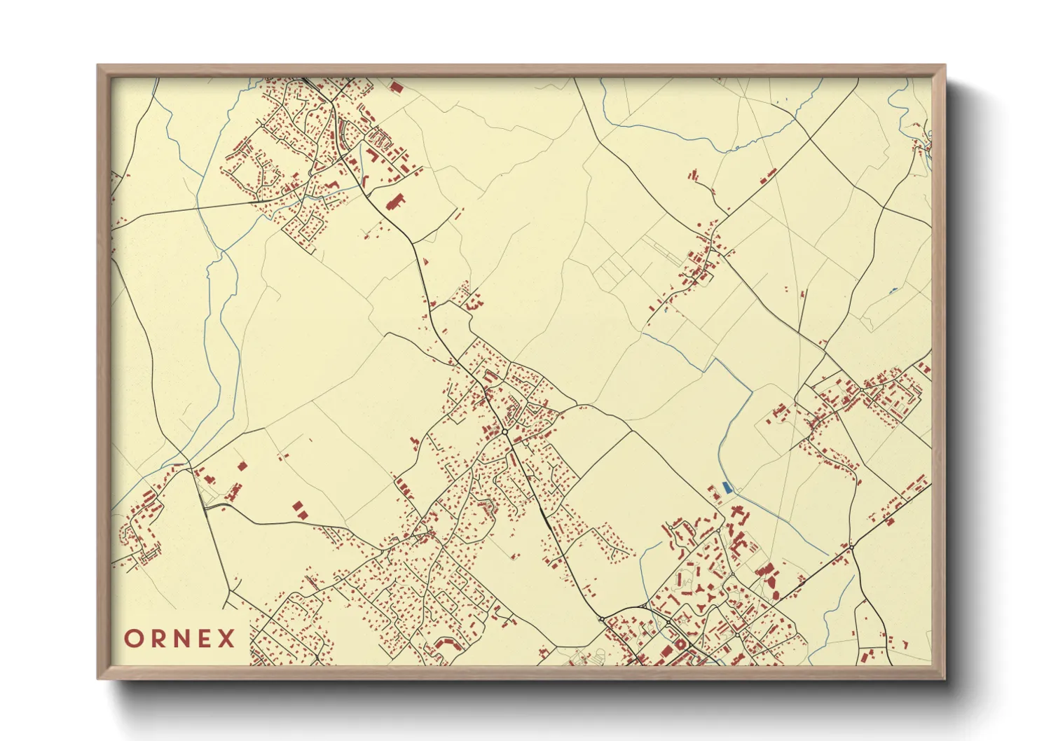 Une affiche de carte sur Ornex
