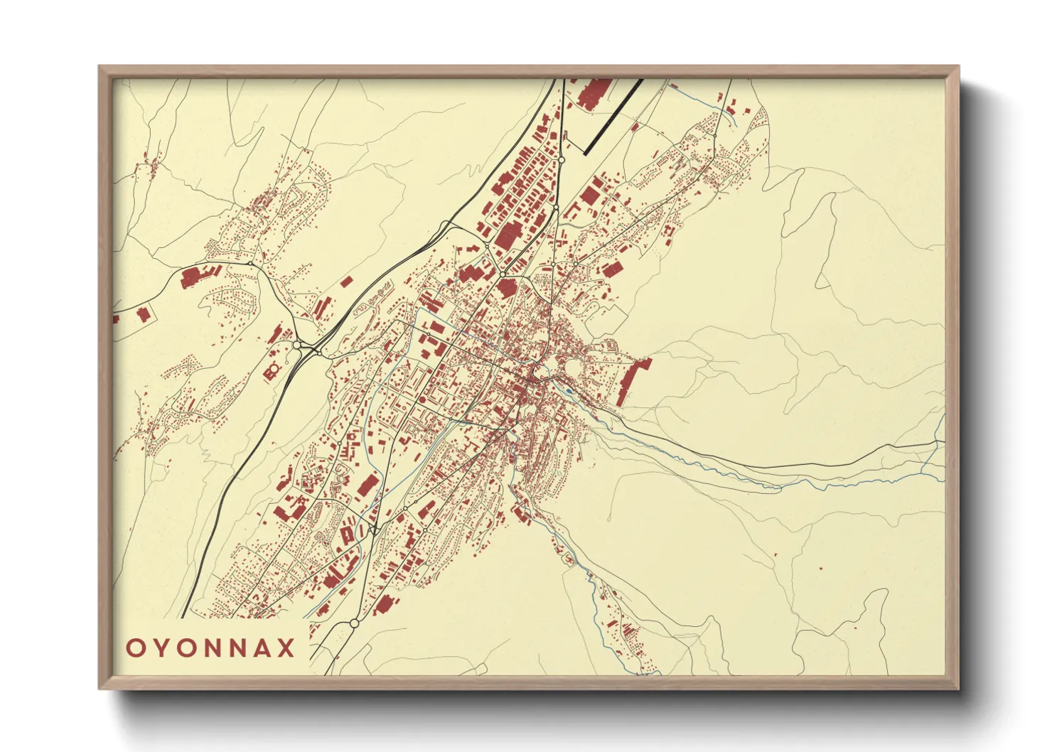 Une affiche de carte sur Oyonnax