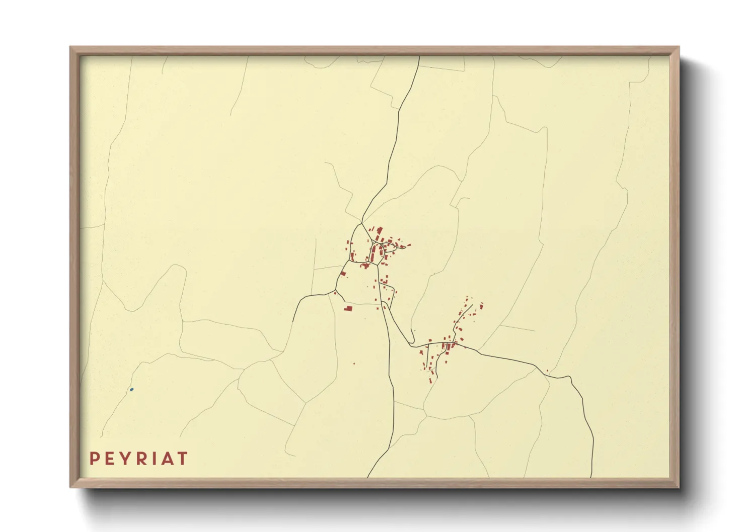 Une affiche de carte sur Peyriat
