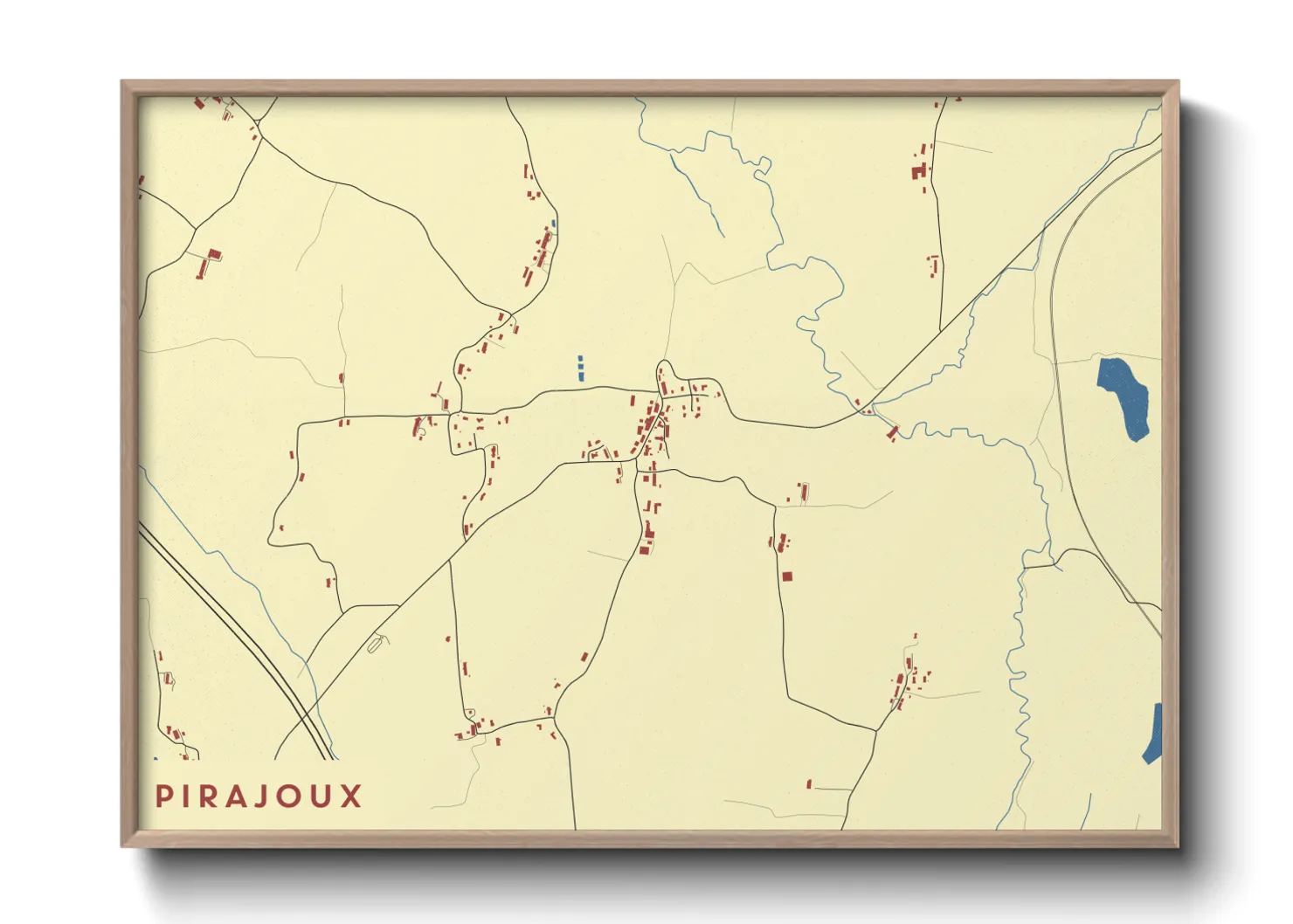 Une affiche de carte sur Pirajoux