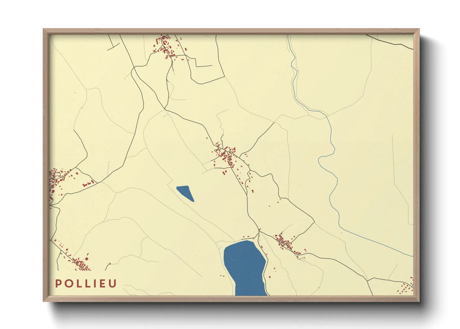 Une affiche de carte sur Pollieu