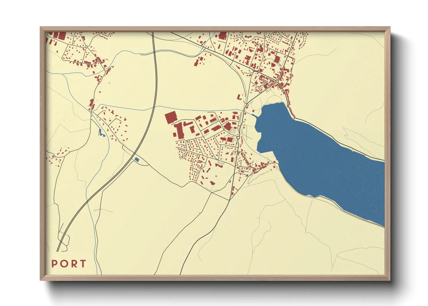 Une affiche de carte sur Port