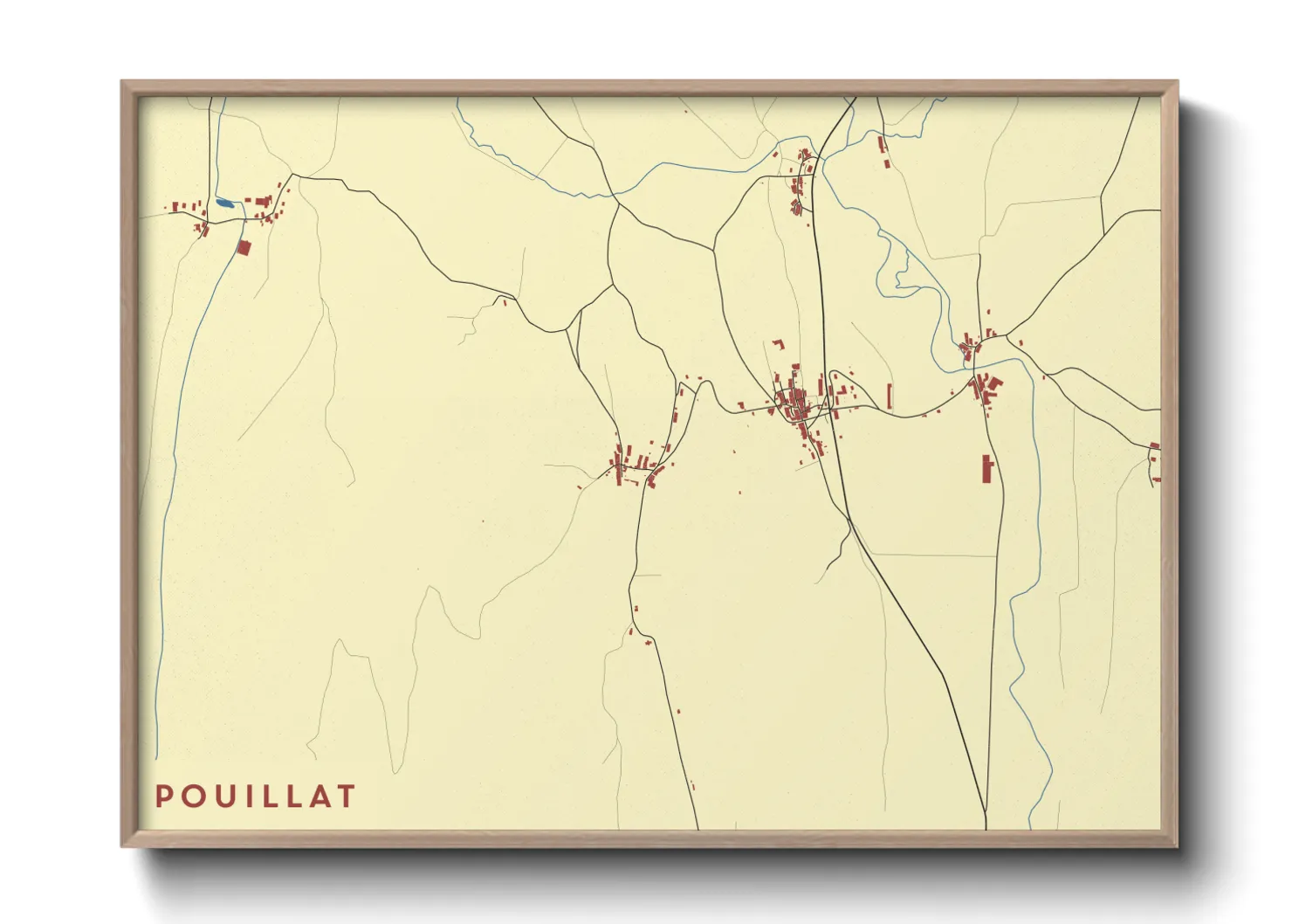 Une affiche de carte sur Pouillat