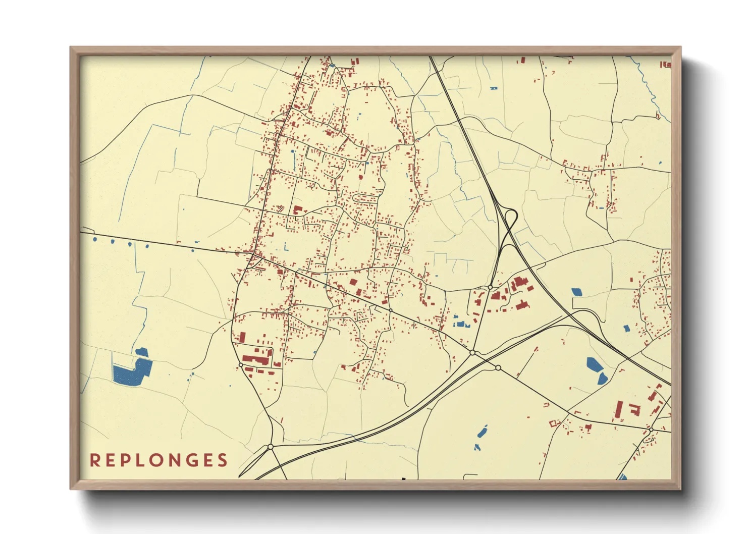Une affiche de carte sur Replonges
