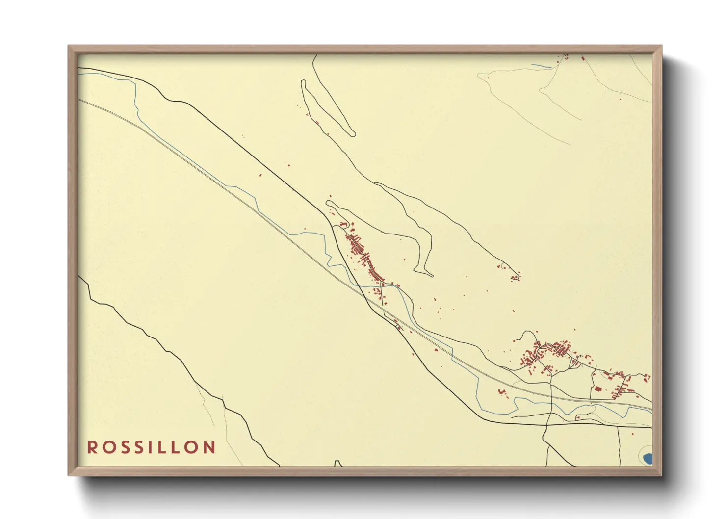 Une affiche de carte sur Rossillon