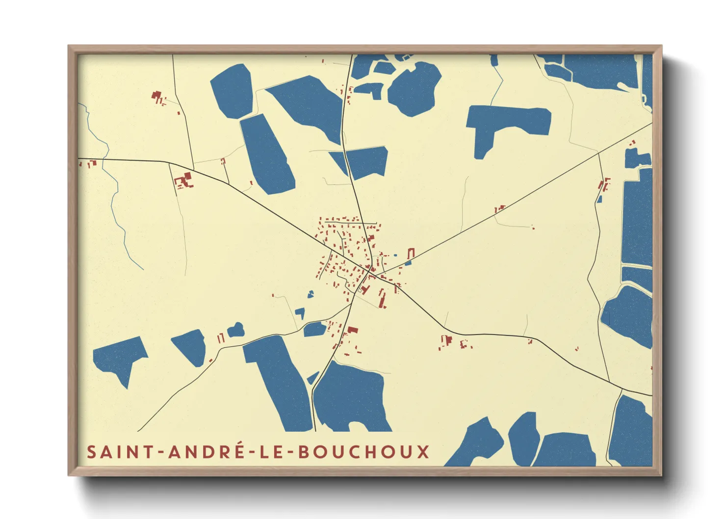 Une affiche de carte sur Saint-André-le-Bouchoux