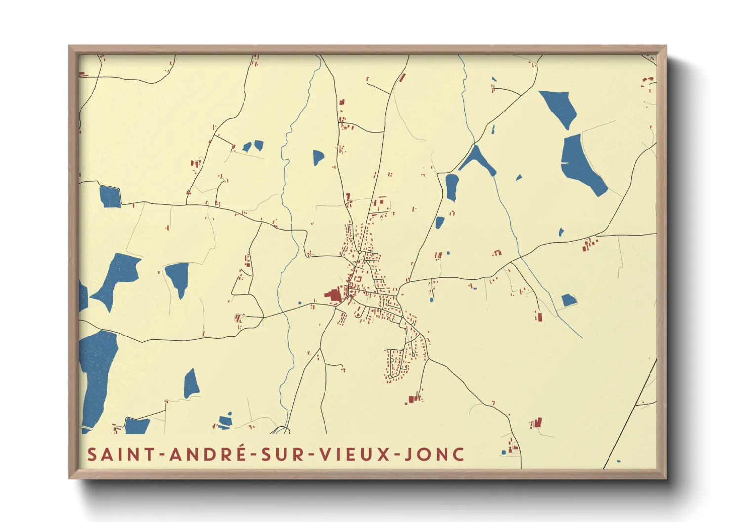 Une affiche de carte sur Saint-André-sur-Vieux-Jonc