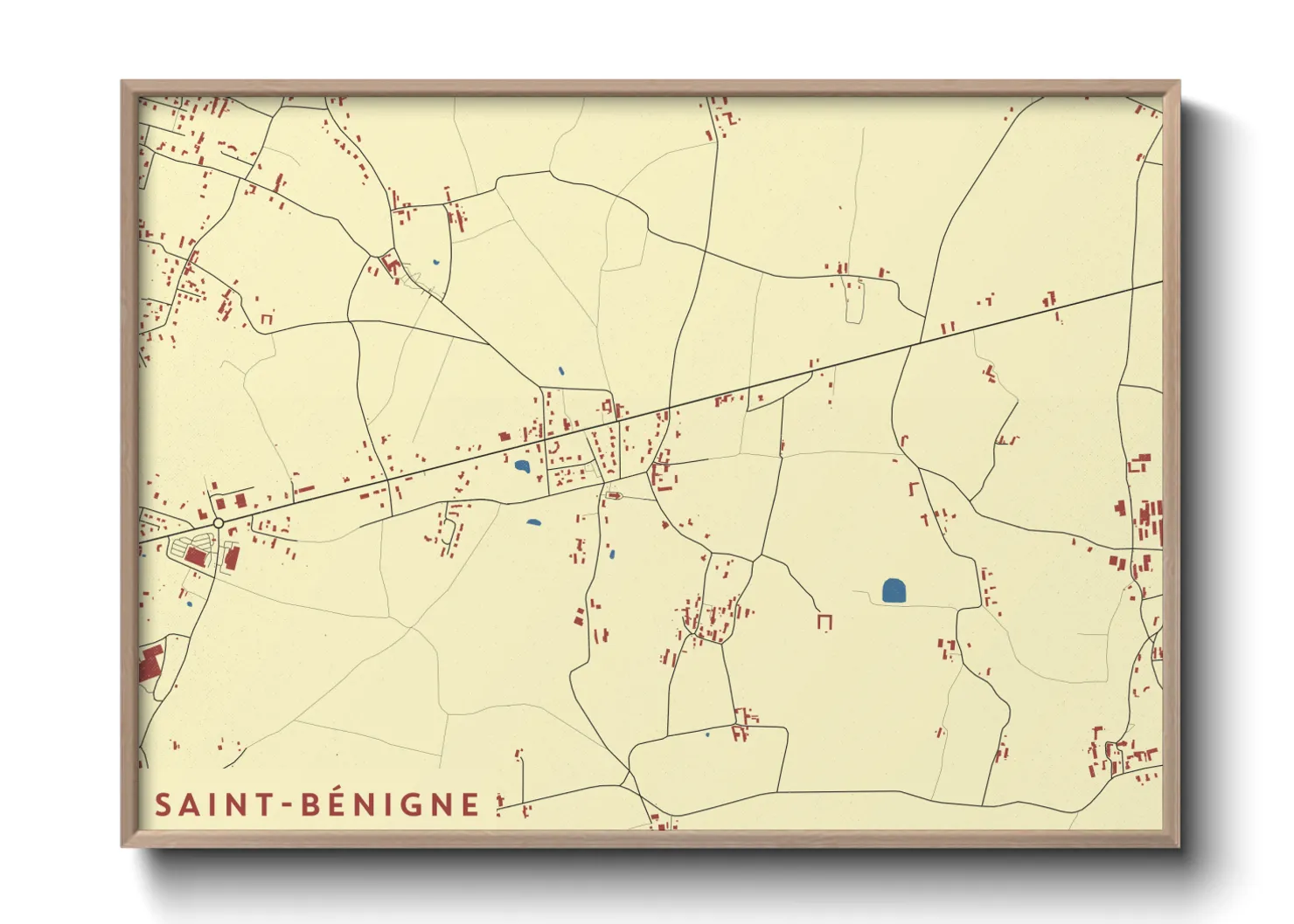 Une affiche de carte sur Saint-Bénigne