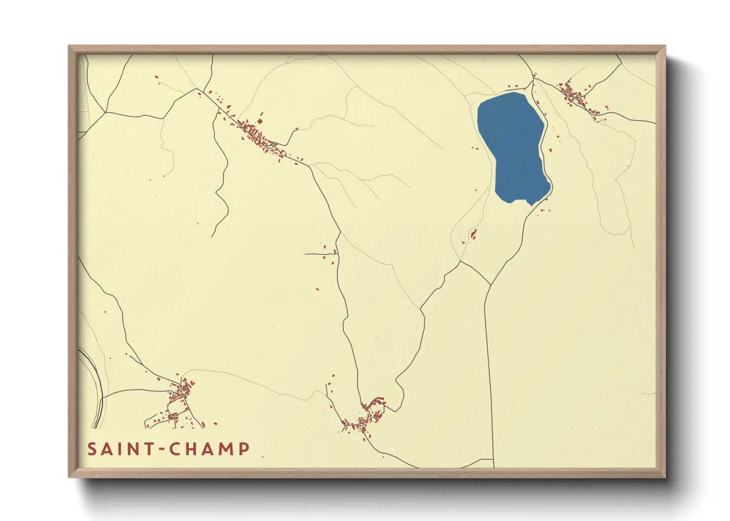 Une affiche de carte sur Saint-Champ