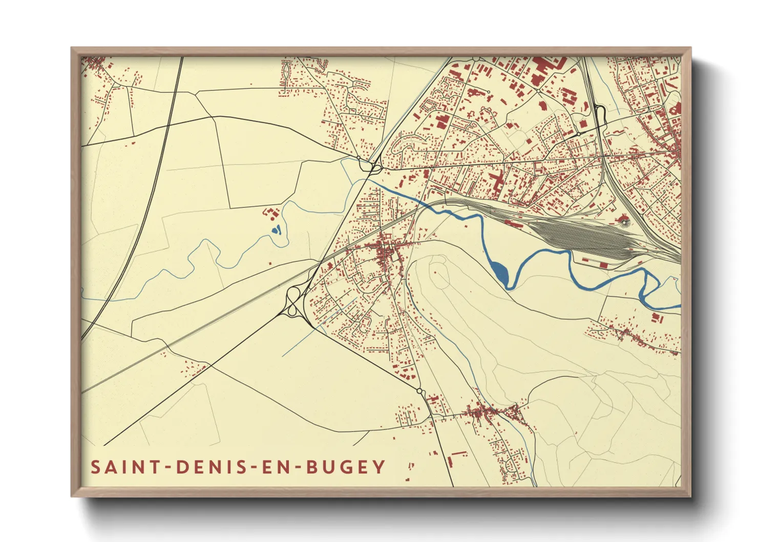 Une affiche de carte sur Saint-Denis-en-Bugey
