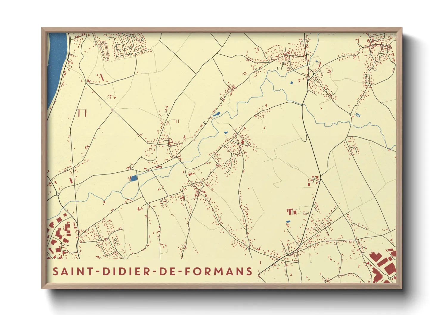 Une affiche de carte sur Saint-Didier-de-Formans