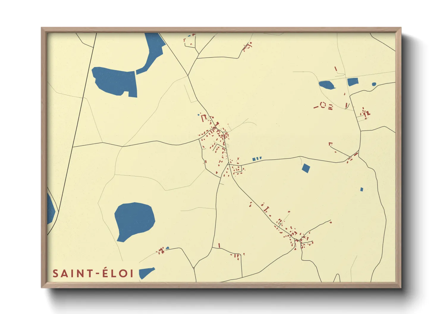 Une affiche de carte sur Saint-Éloi