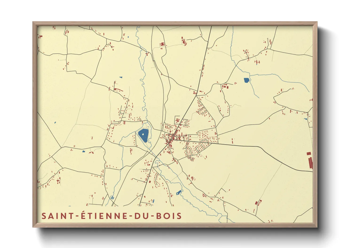 Une affiche de carte sur Saint-Étienne-du-Bois