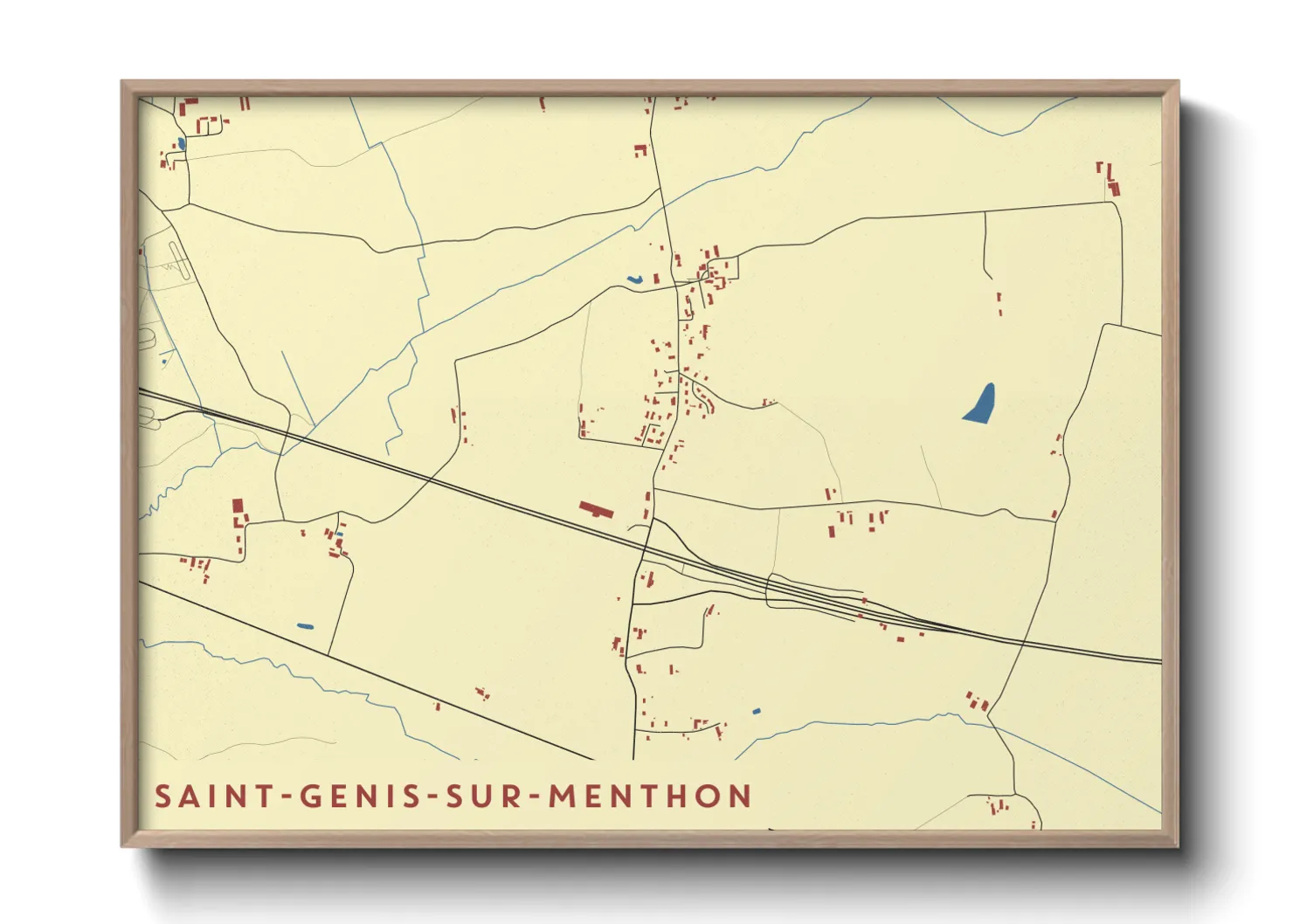 Une affiche de carte sur Saint-Genis-sur-Menthon