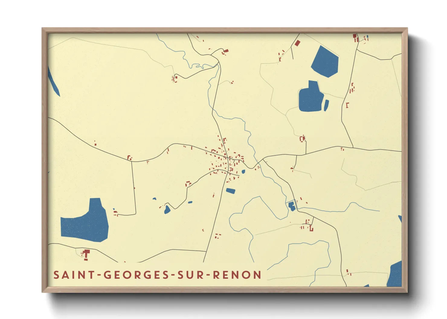 Une affiche de carte sur Saint-Georges-sur-Renon