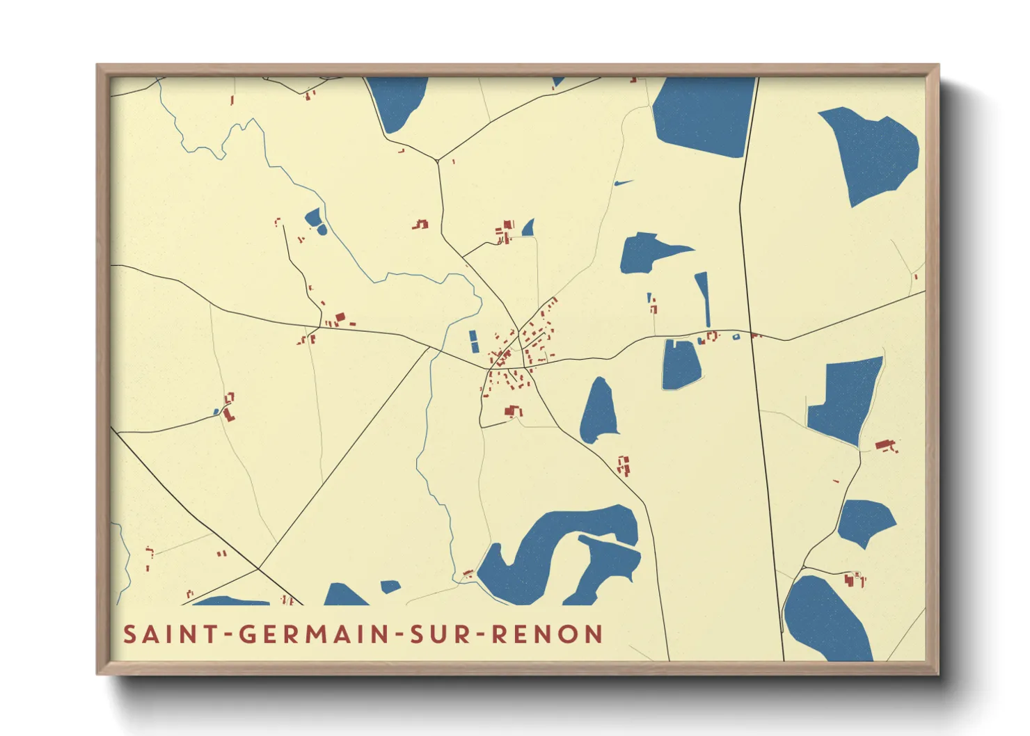 Une affiche de carte sur Saint-Germain-sur-Renon