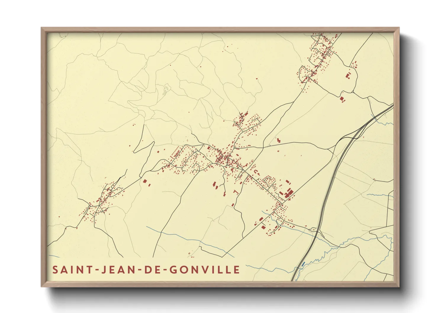 Une affiche de carte sur Saint-Jean-de-Gonville
