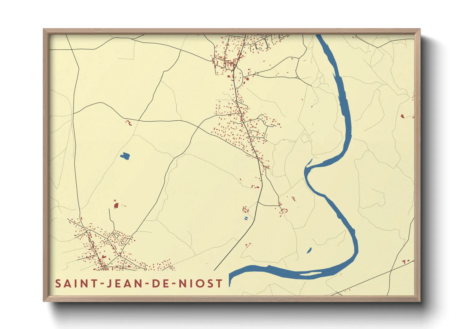 Une affiche de carte sur Saint-Jean-de-Niost