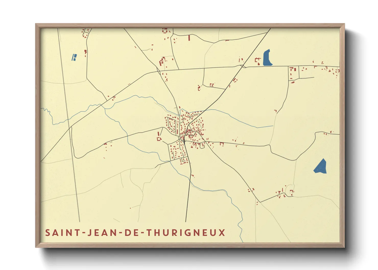 Une affiche de carte sur Saint-Jean-de-Thurigneux