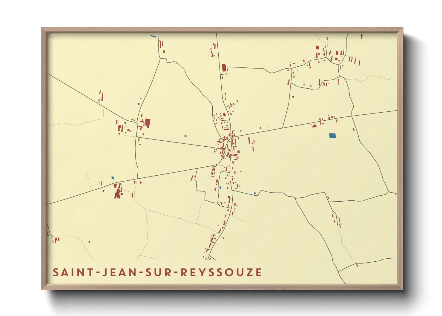 Une affiche de carte sur Saint-Jean-sur-Reyssouze