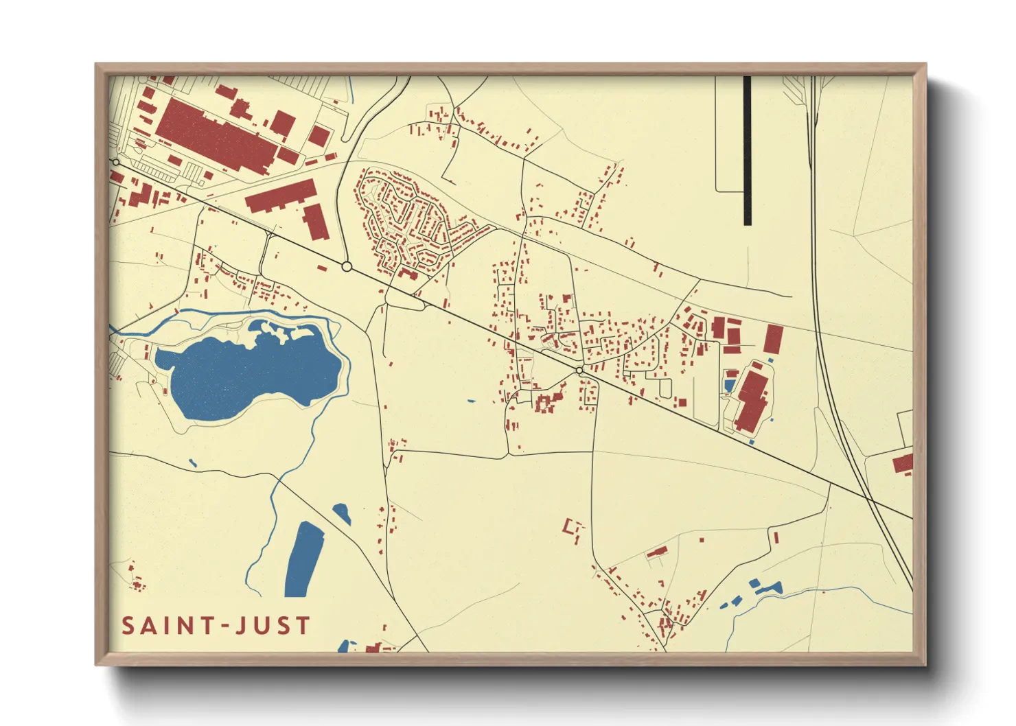 Une affiche de carte sur Saint-Just