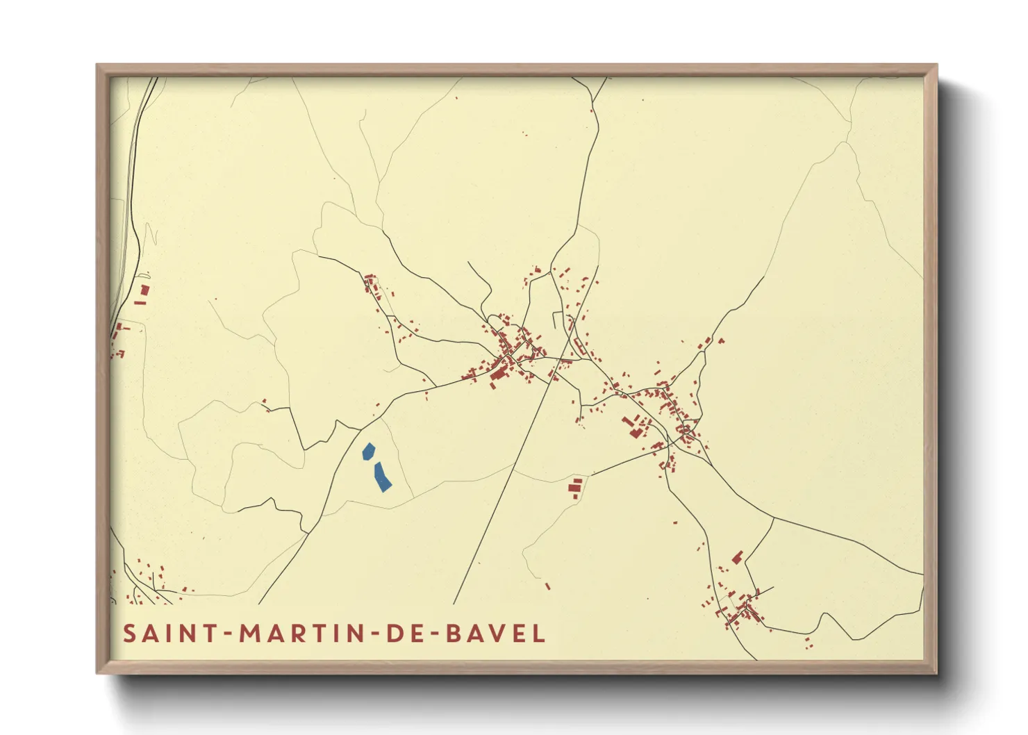 Une affiche de carte sur Saint-Martin-de-Bavel
