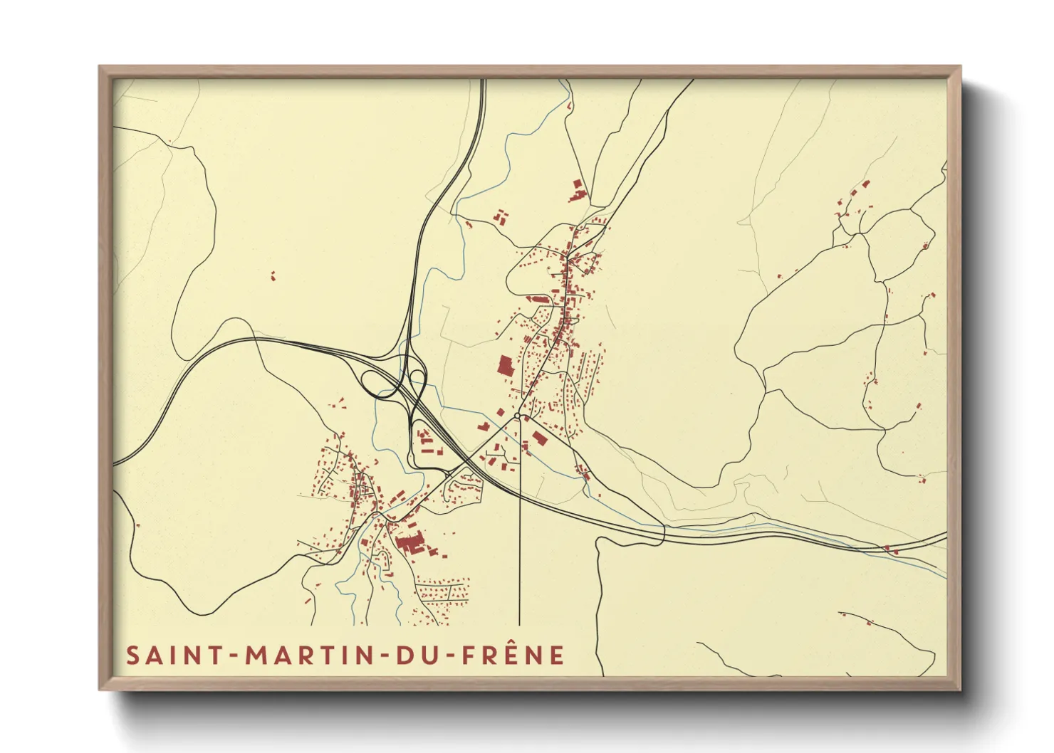Une affiche de carte sur Saint-Martin-du-Frêne