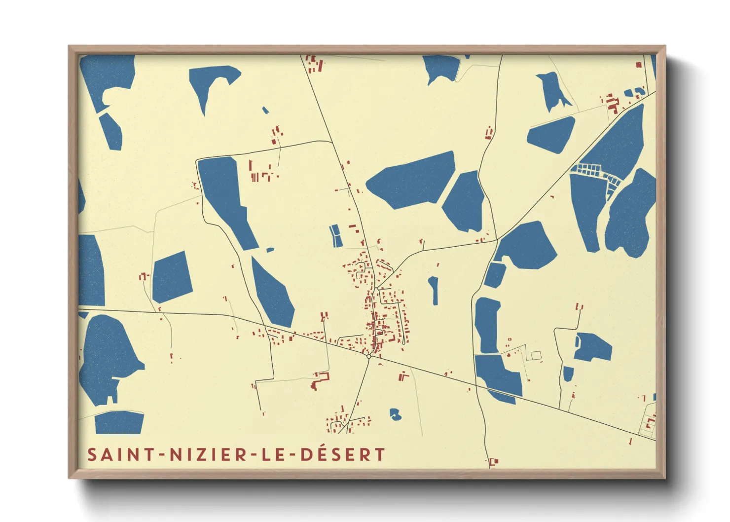 Une affiche de carte sur Saint-Nizier-le-Désert