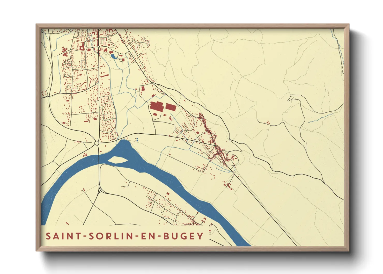 Une affiche de carte sur Saint-Sorlin-en-Bugey