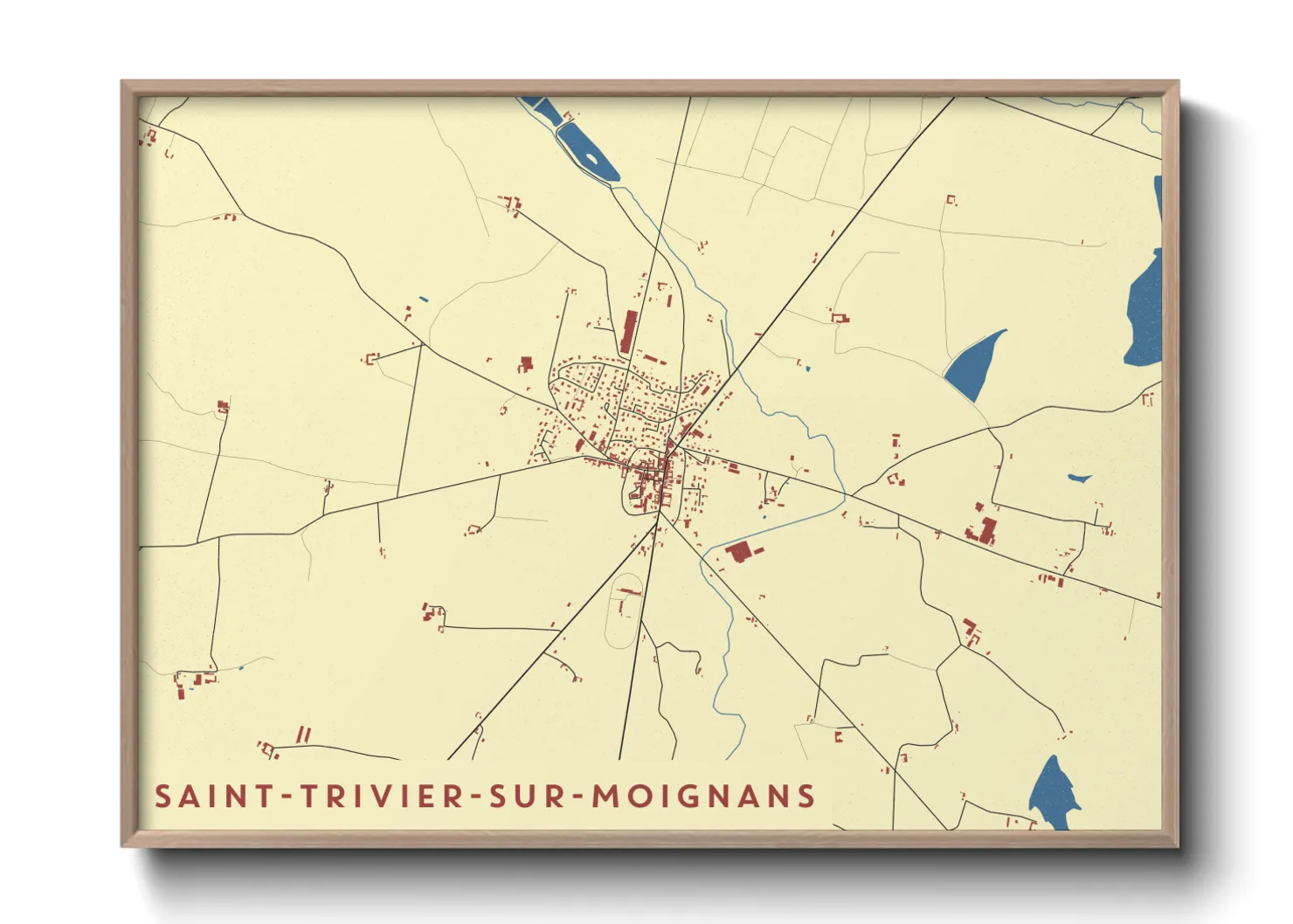 Une affiche de carte sur Saint-Trivier-sur-Moignans