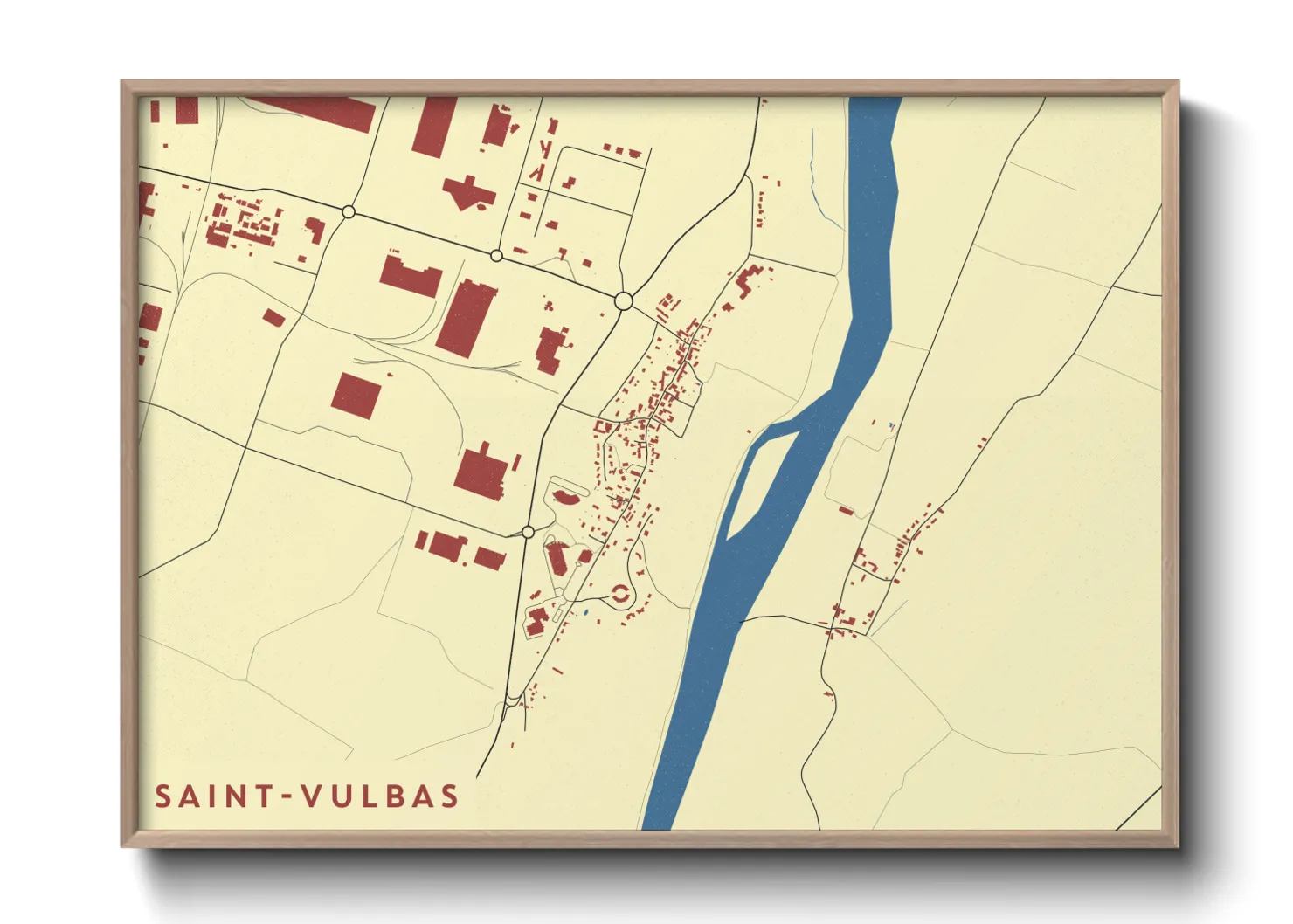 Une affiche de carte sur Saint-Vulbas