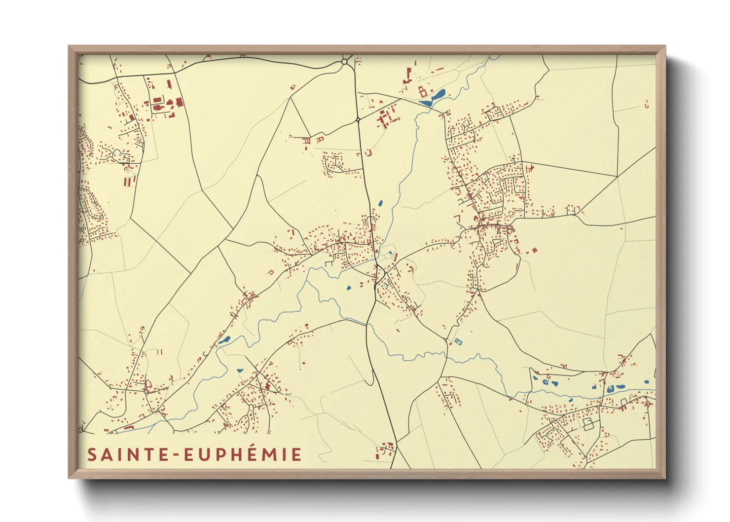 Une affiche de carte sur Sainte-Euphémie