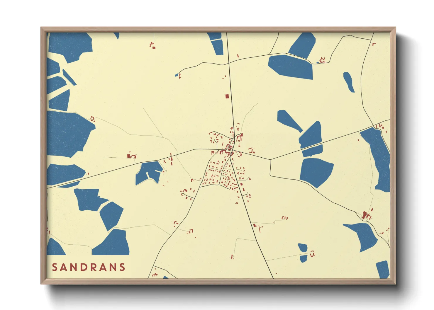 Une affiche de carte sur Sandrans