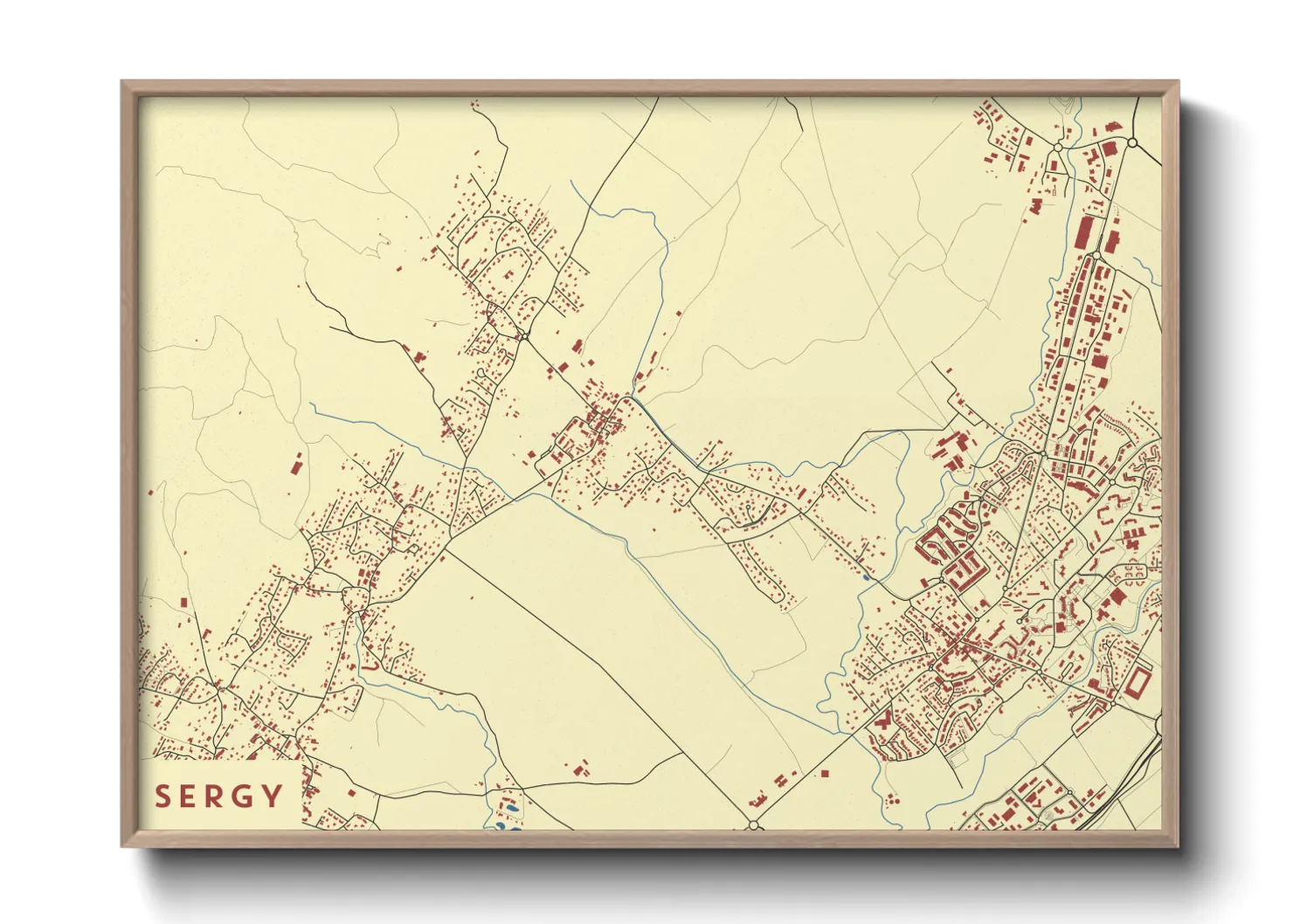 Une affiche de carte sur Sergy