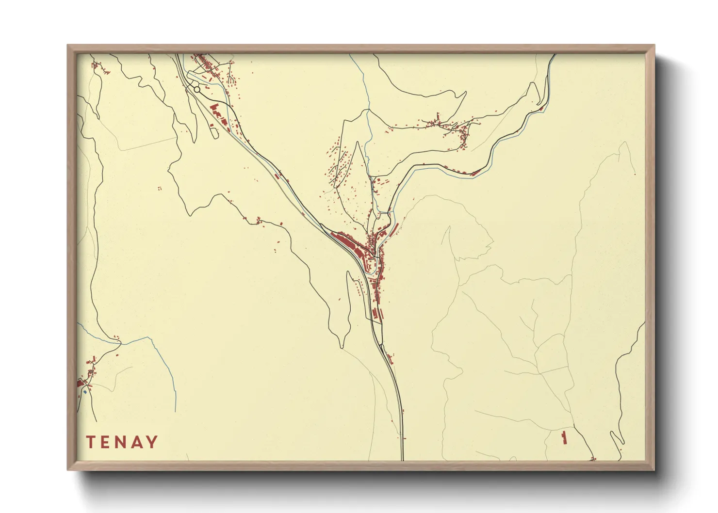 Une affiche de carte sur Tenay