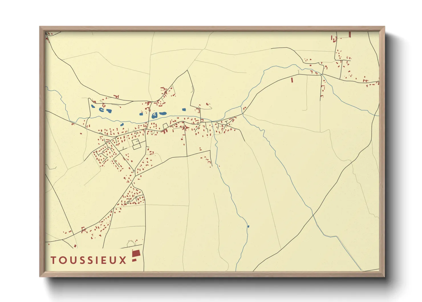Une affiche de carte sur Toussieux