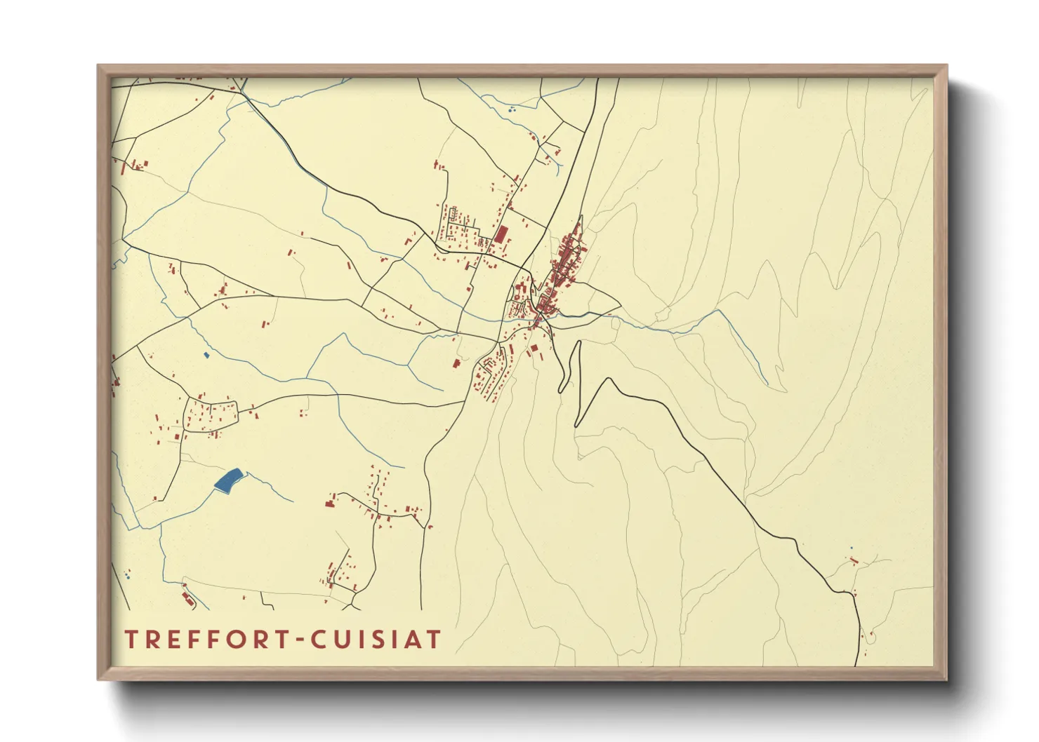 Une affiche de carte sur Treffort-Cuisiat