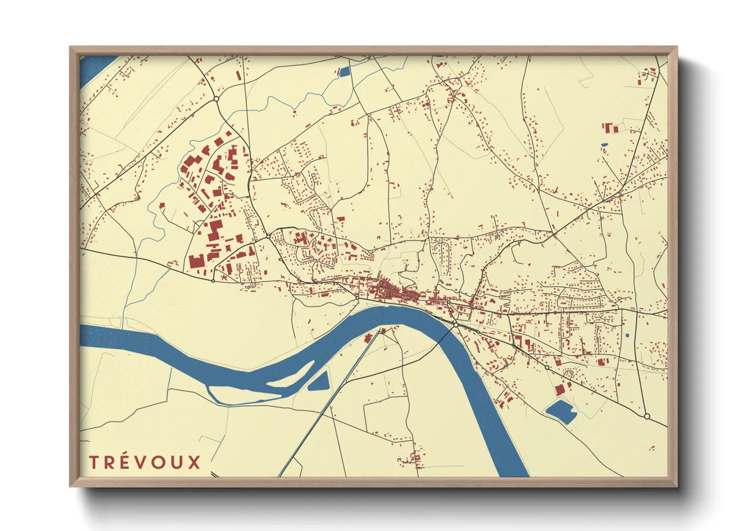 Une affiche de carte sur Trévoux