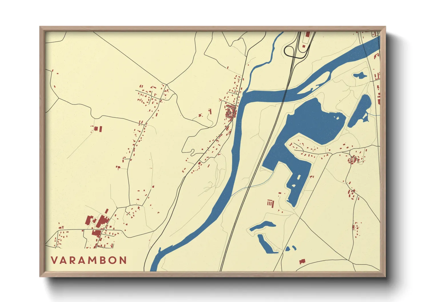 Une affiche de carte sur Varambon