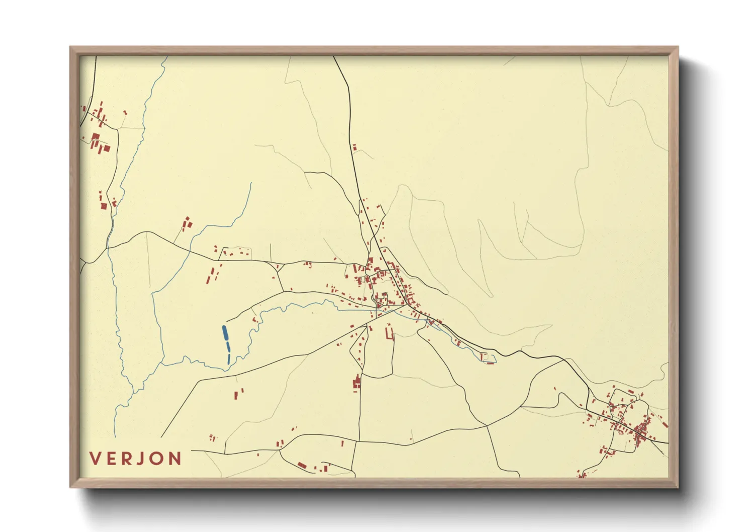 Une affiche de carte sur Verjon