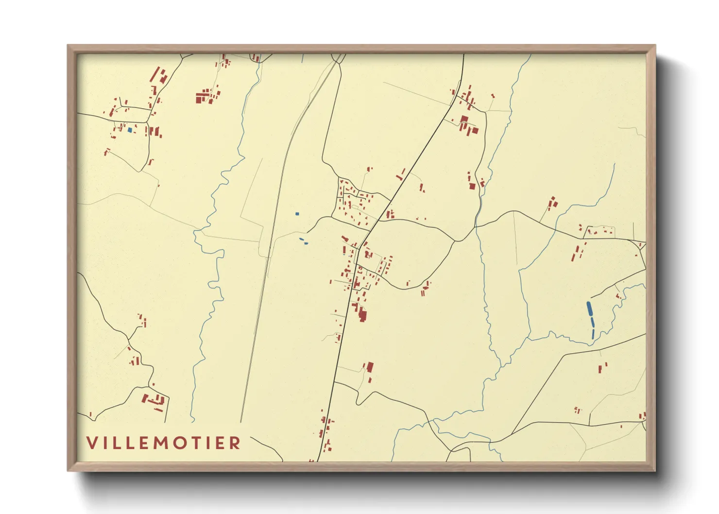 Une affiche de carte sur Villemotier