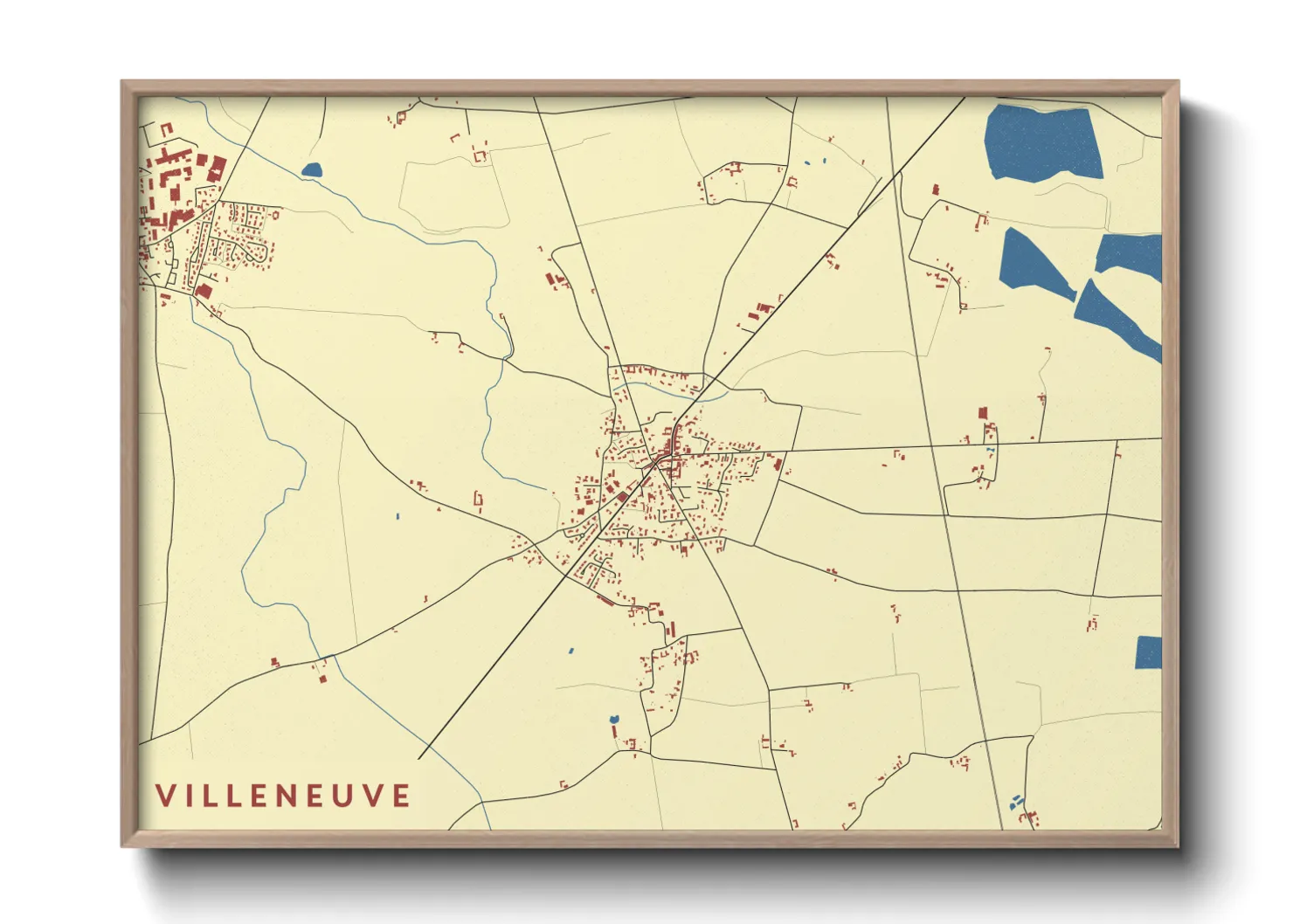Une affiche de carte sur Villeneuve