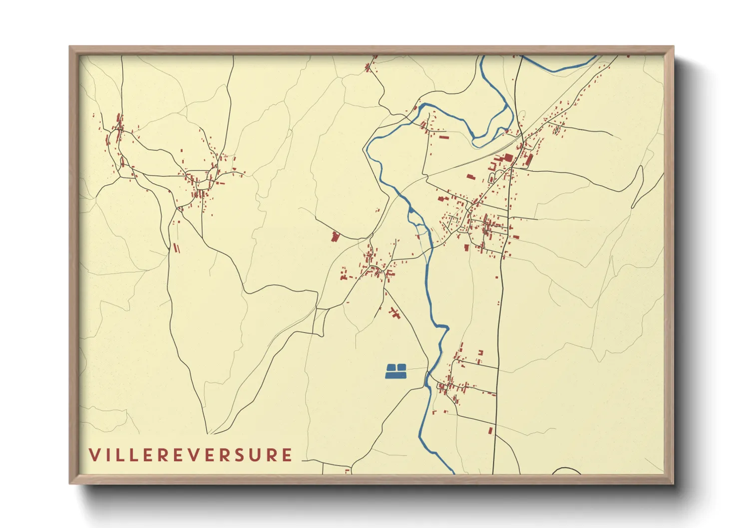 Une affiche de carte sur Villereversure