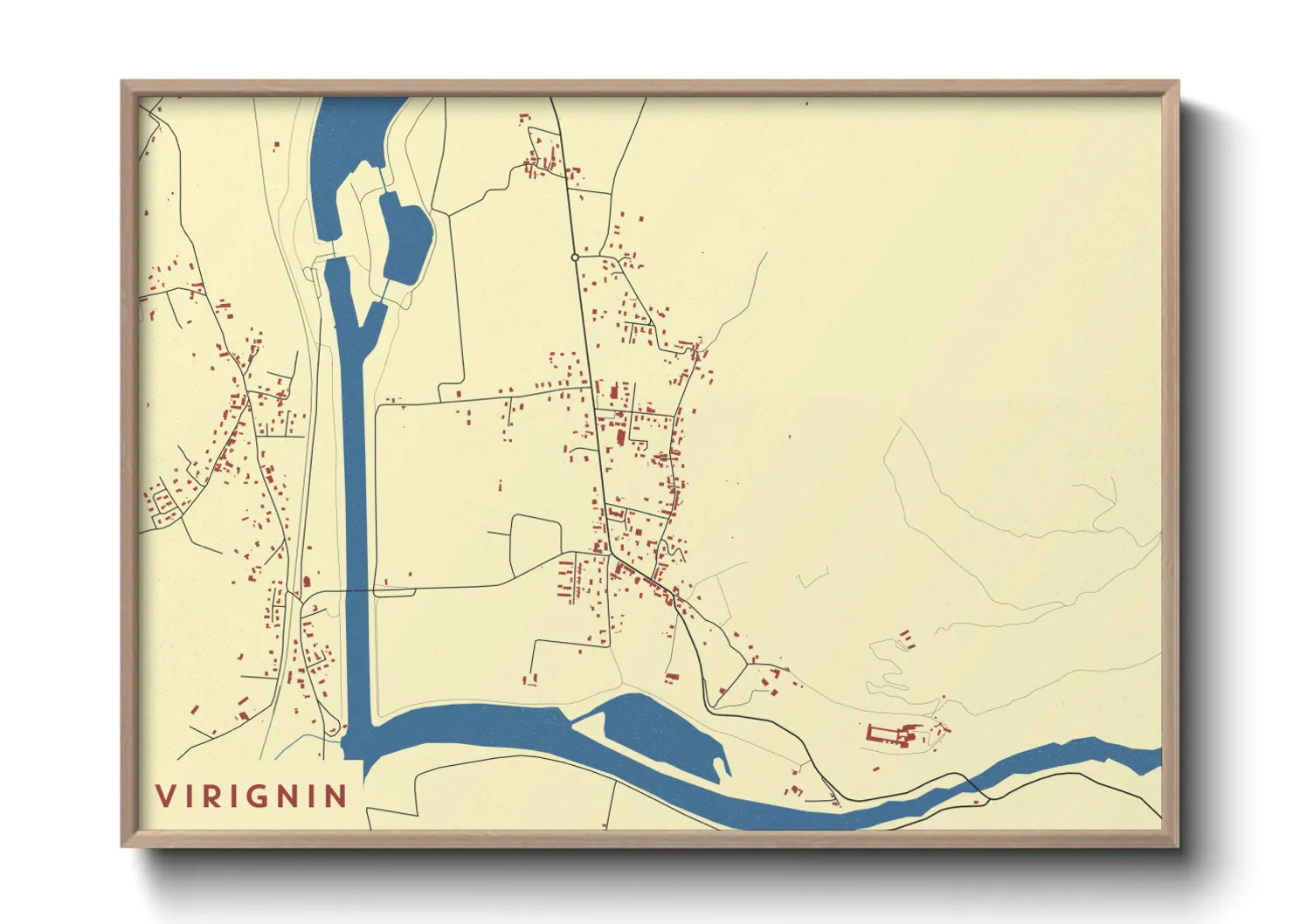 Une affiche de carte sur Virignin